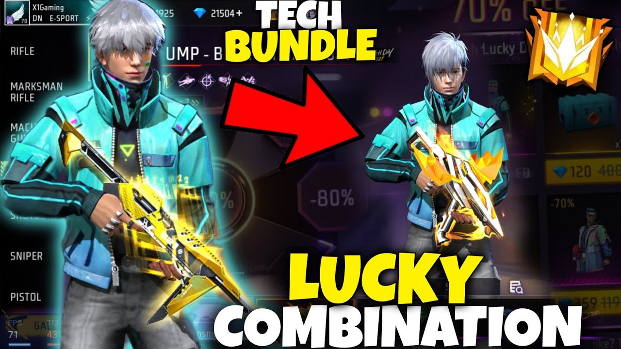 Free fire lucky wheel Bundle Combination ❣️ Turquoise Tech Bundle Combination New lucky wheel Bundle