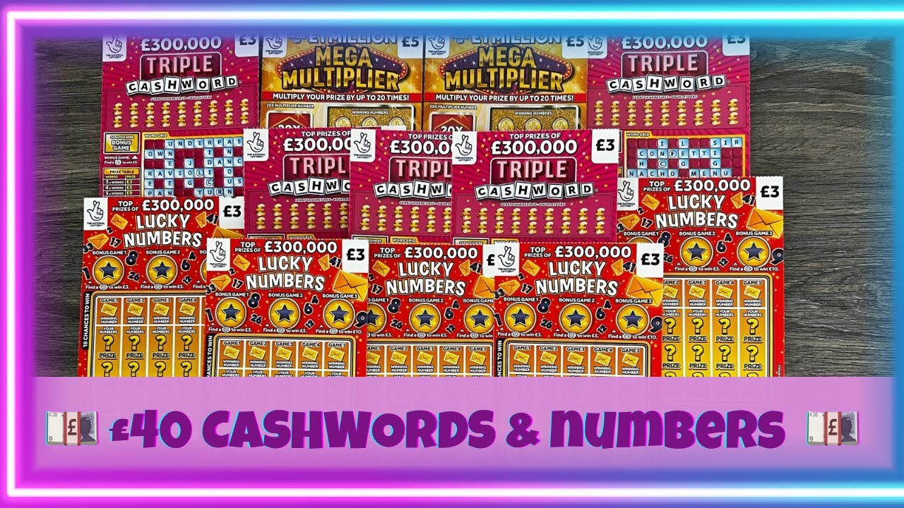 🤑 £40 IN PLAY WITH SCRATCH CARDS FROM THE NATIONAL LOTTERY, CASHWORD & LUCKY NUMBERS 🤑