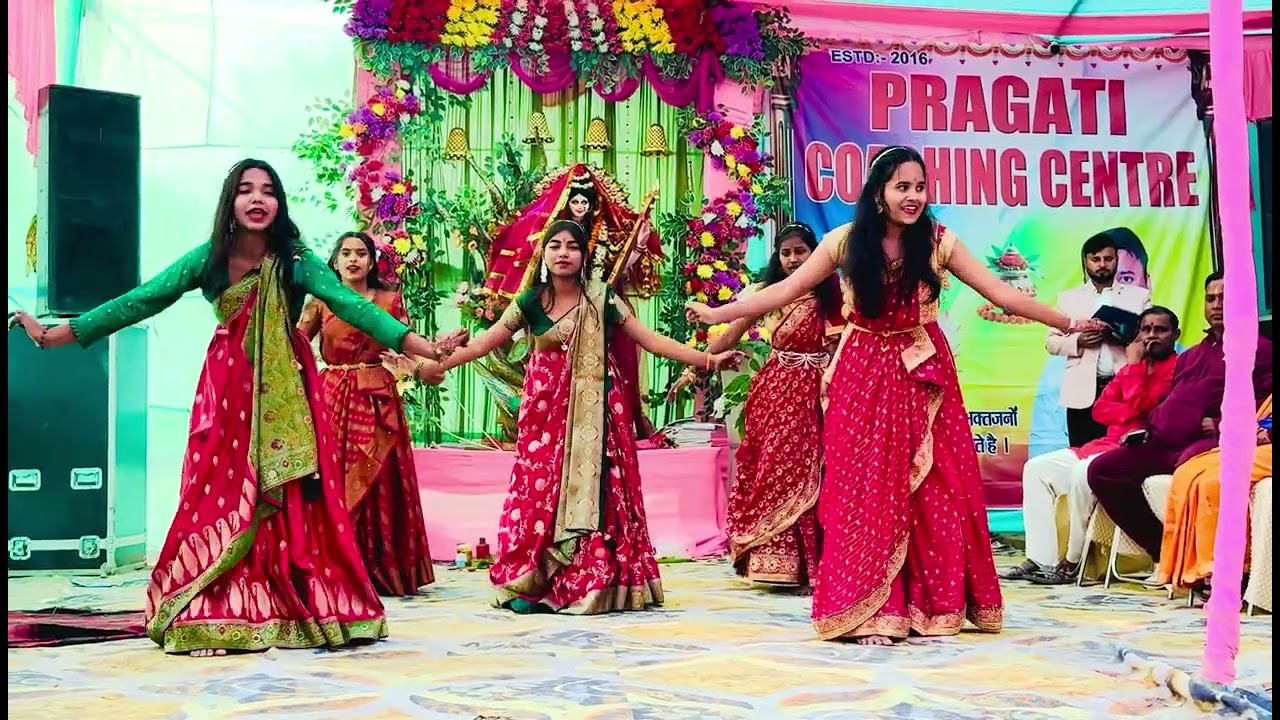 Sarswati puja performance by students of Pragati coaching centre