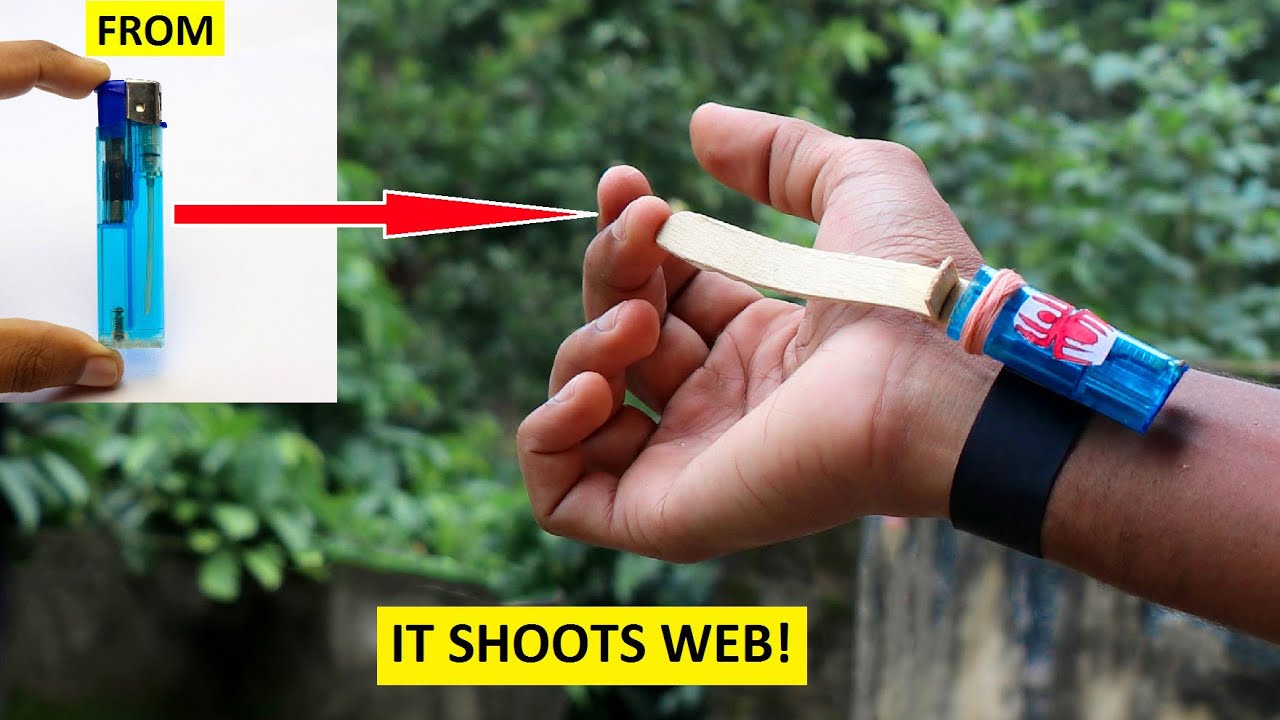 How To Make a Spiderman Web Shooter at home using lighter