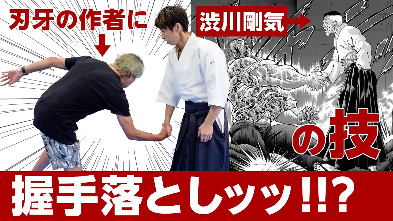 Aikido master recreates techniques from martial arts anime “Baki” in front of the author