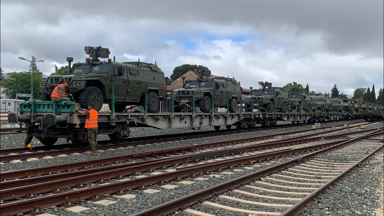 La Legión Ronda: Despliegue de vehículos en tren para ejercicio ‘gamma’ en Zaragoza