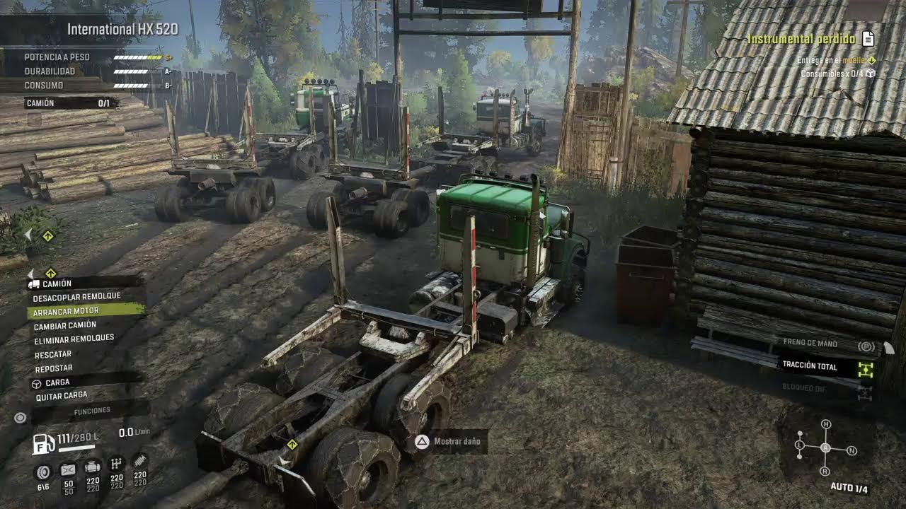 Snowrunner PS4 Logitech - 3 Troncos Largos en caravana | V79