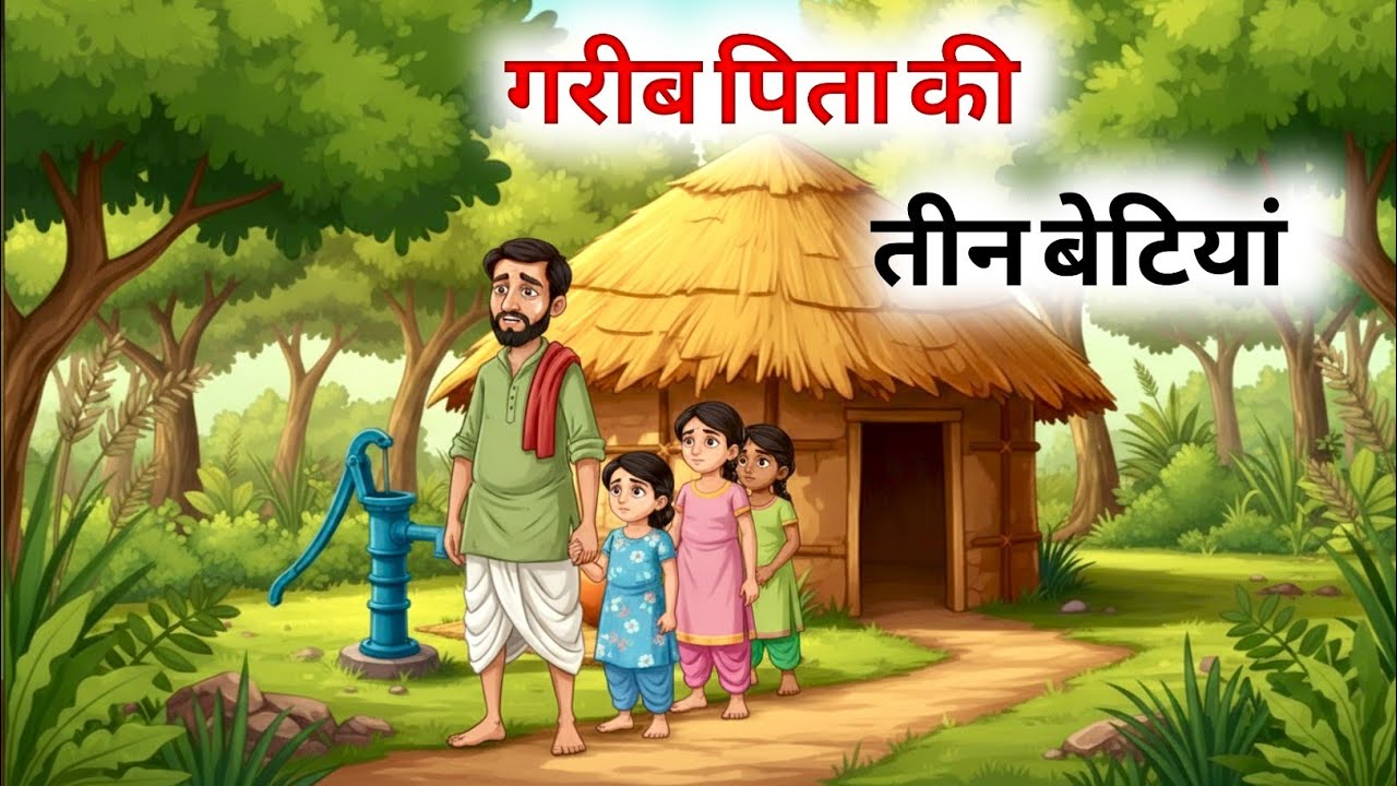 एक गरीब पिता और तीन बेटियाँ | Emotional Father Daughter Story | Hindi Animated Kahani