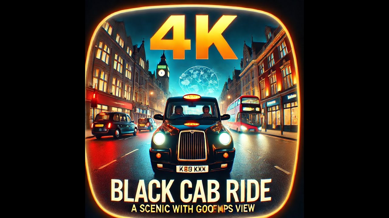 Experience London’s Landmarks: 4K Black Cab Ride with Google Maps