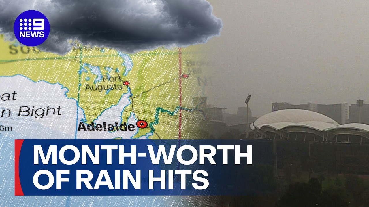 Month-worth of rain hits South Australia | 9 News Australia