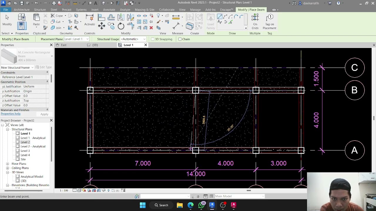 Cara membuat portal sederhana dengan link CAD pada Revit