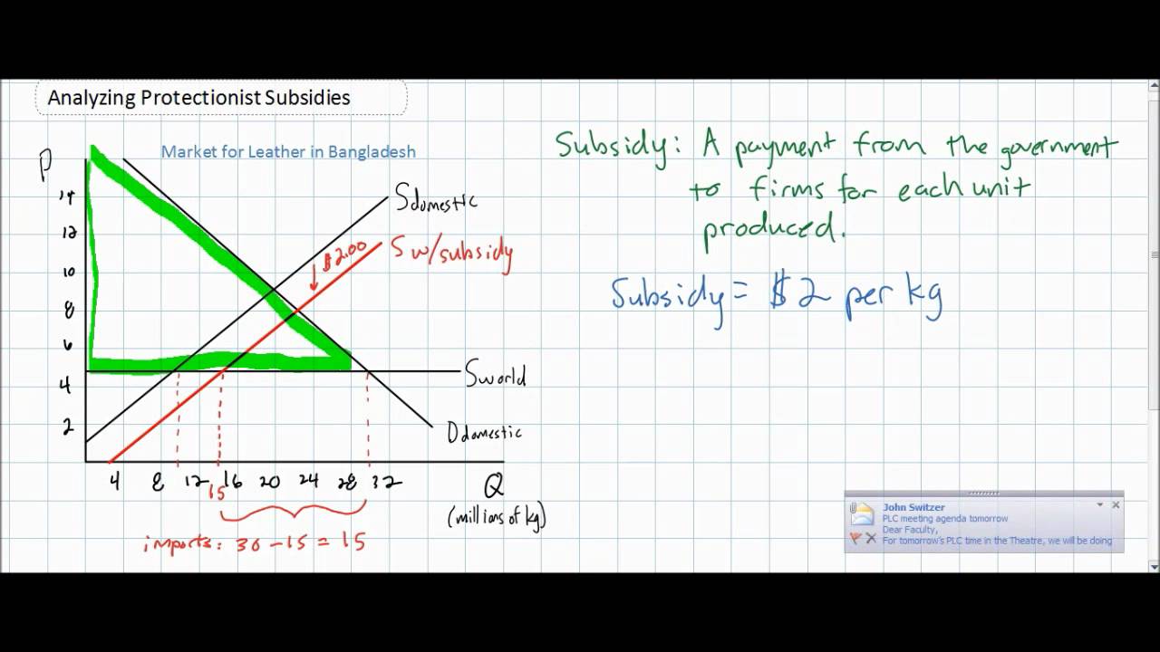 The effects of a protectionist subsidy
