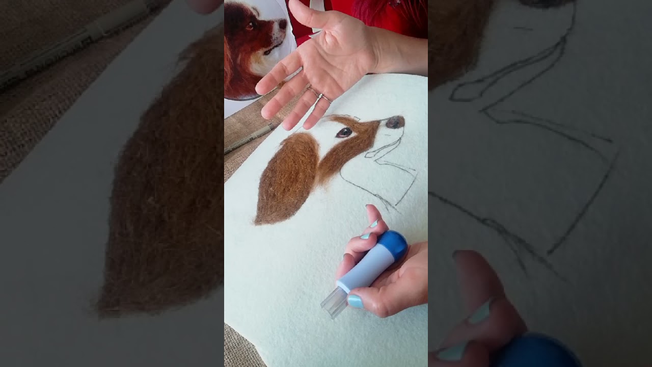 Keçe iğneleme yöntemi ile Collie cinsi köpek tablo 🐾