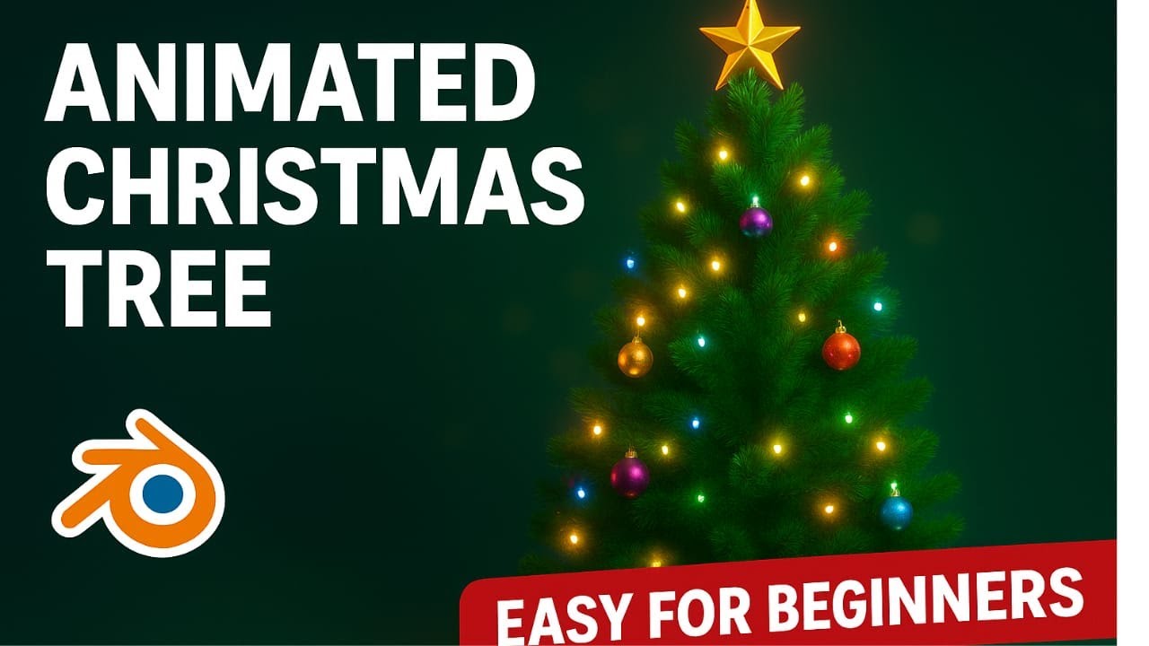 Animated Christmas Tree  scene in Blender with gifts | Beginner-Friendly Tutorial