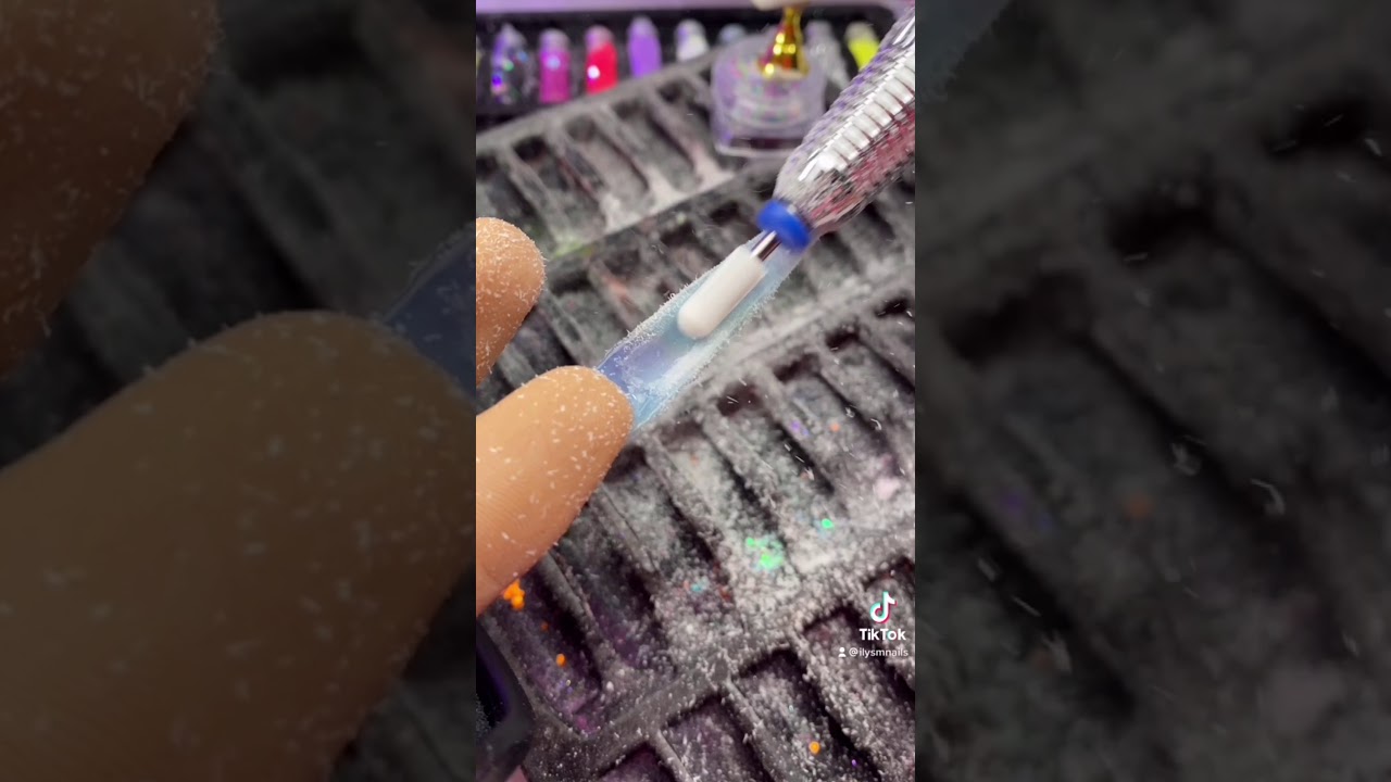 Nail shaping with a lot of dust #nails #asmr #nailart