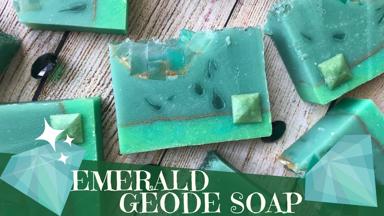 Making Emerald Gemstone Soap | ☘️ LUNA FAE CREATIONS