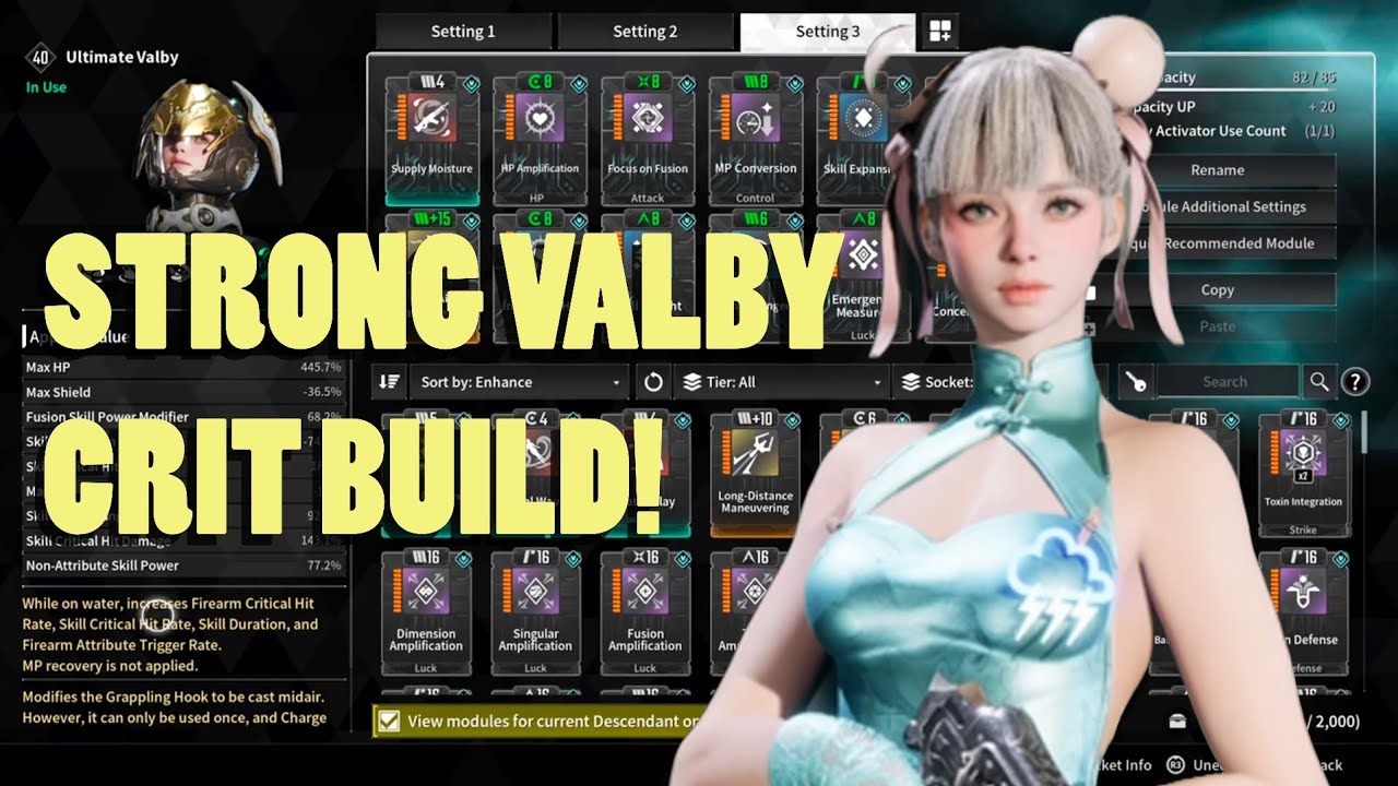 THIS CRIT VALBY BUILD WORKS FOR MOBBING & EROSION PERFECT! THE FIRST DESCENDANT