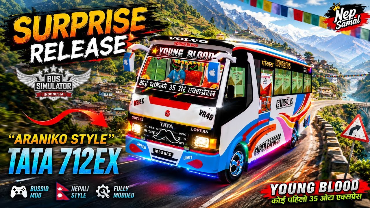Surprise release 🎉 Tata 712ex Araniko Style Nepali Bus Mod🔥