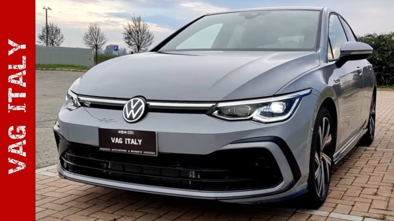 VW Golf 8 R-line 2021 2.0 TDI 150cv Attivazione allarme, Look sport su Virtual Cockpit e tanto altro