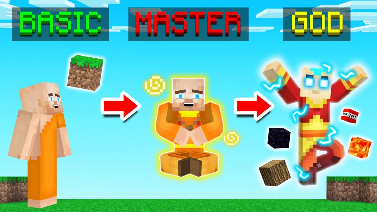 BASIC To GOD MONK Evolution In Minecraft!