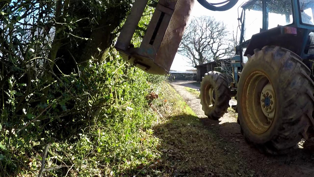 Hedge Trimming with a Tractor