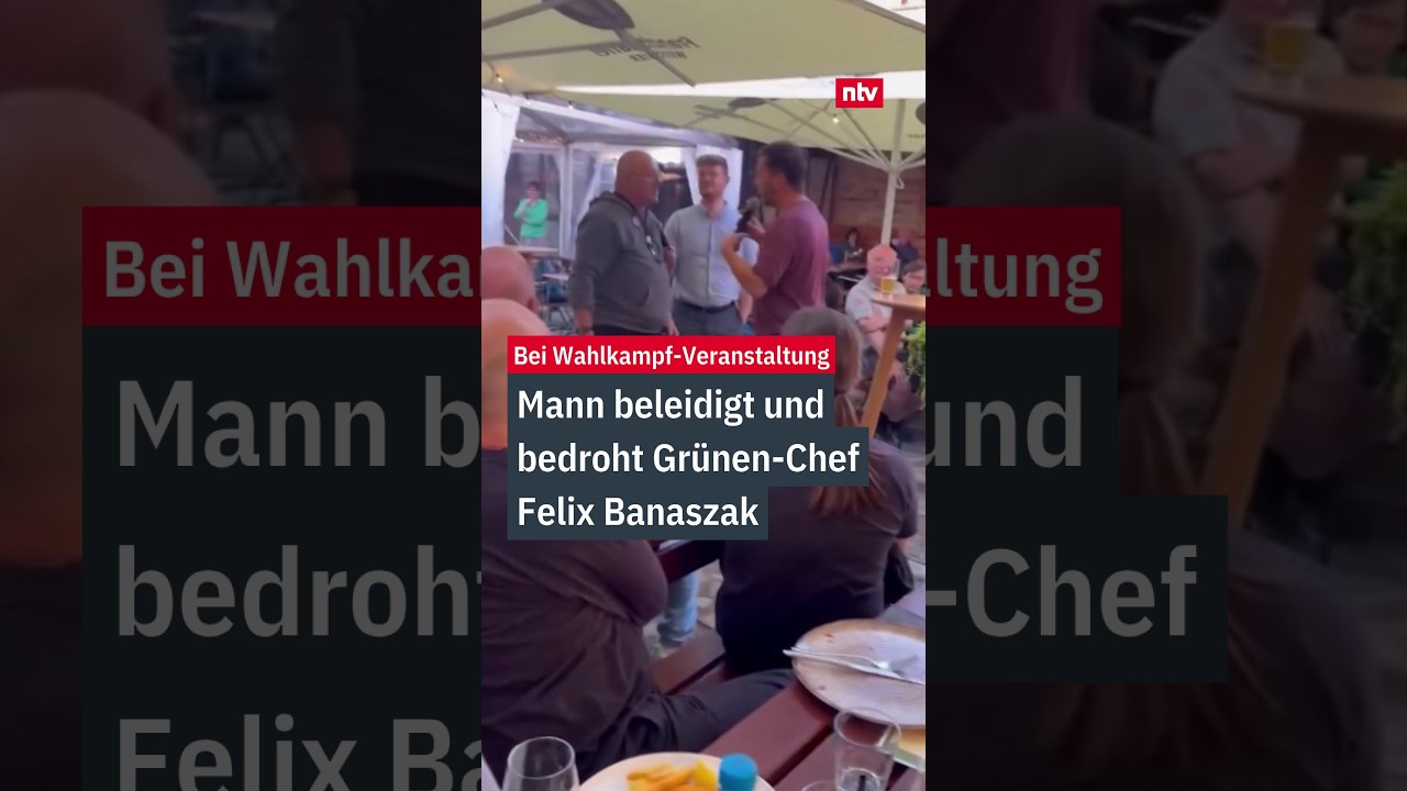 Bei Wahlkampf-Veranstaltung: Mann beleidigt und bedroht Gr&uuml;nen-Chef Banaszak | #ntv
