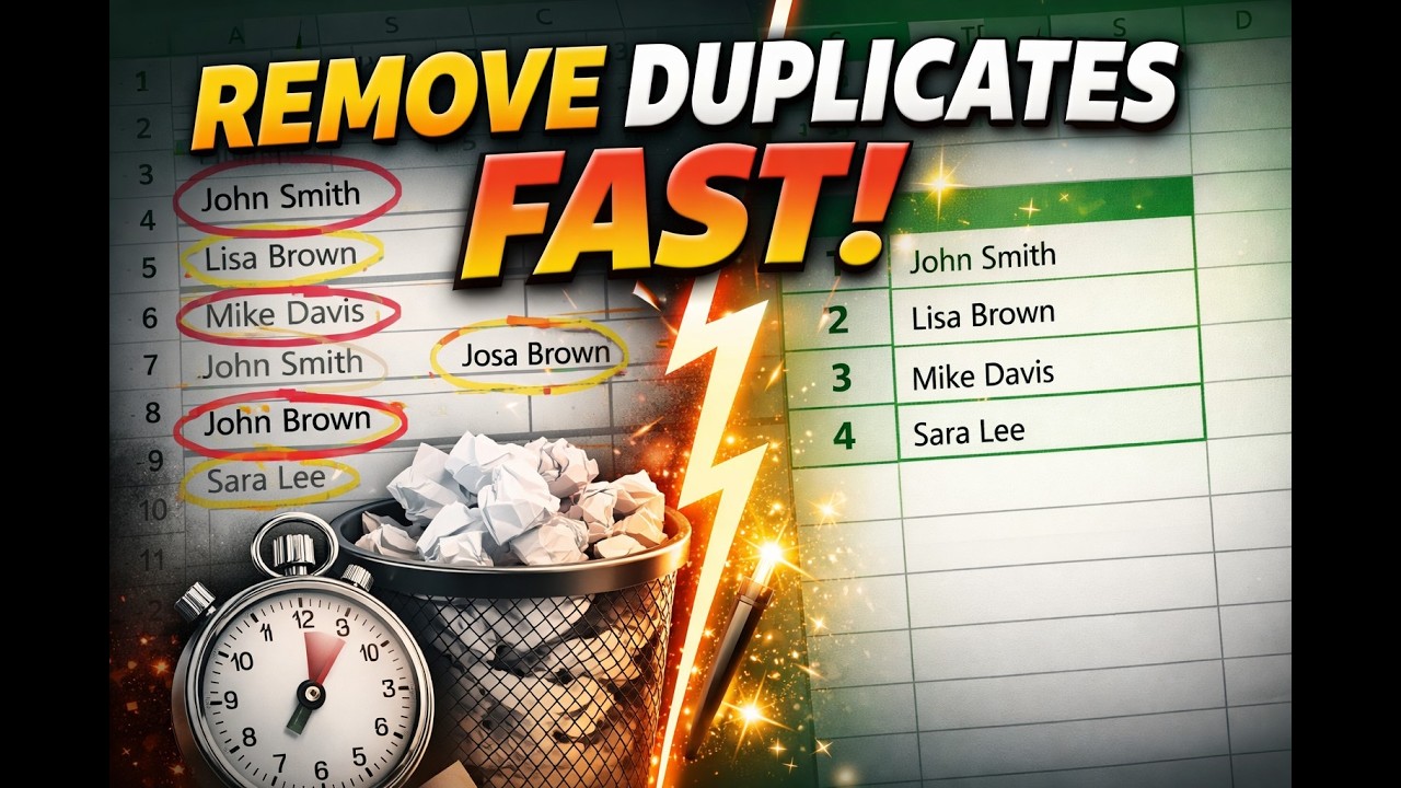 Stop Deleting Rows Manually ❌ Excel Removes Duplicates Instantly