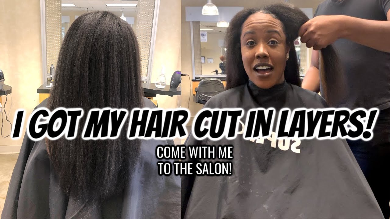 COME WITH ME TO GET MY HAIR SHAPED | I Got LAYERS Cut Into My Natural Hair
