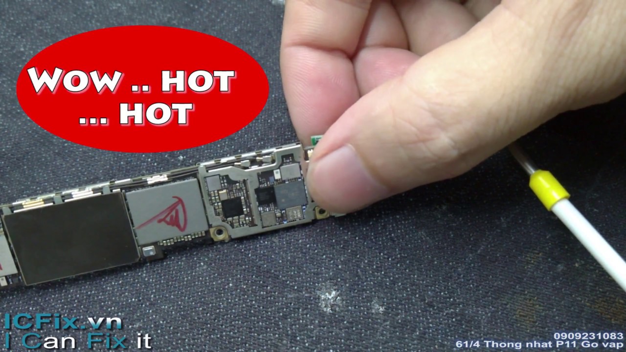 Hướng dẫn sửa iPhone 6s mất nguồn, chạm áp sơ cấp (Fixing 6S short vbatt)
