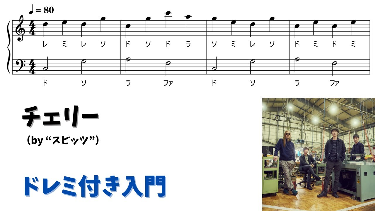 【ピアノ入門】チェリー Level.1【ドレミ付き無料楽譜】