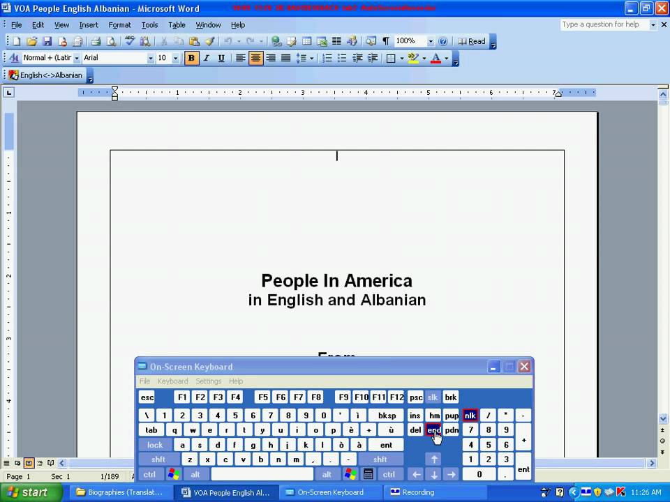 Word 102 C - First And Last Page