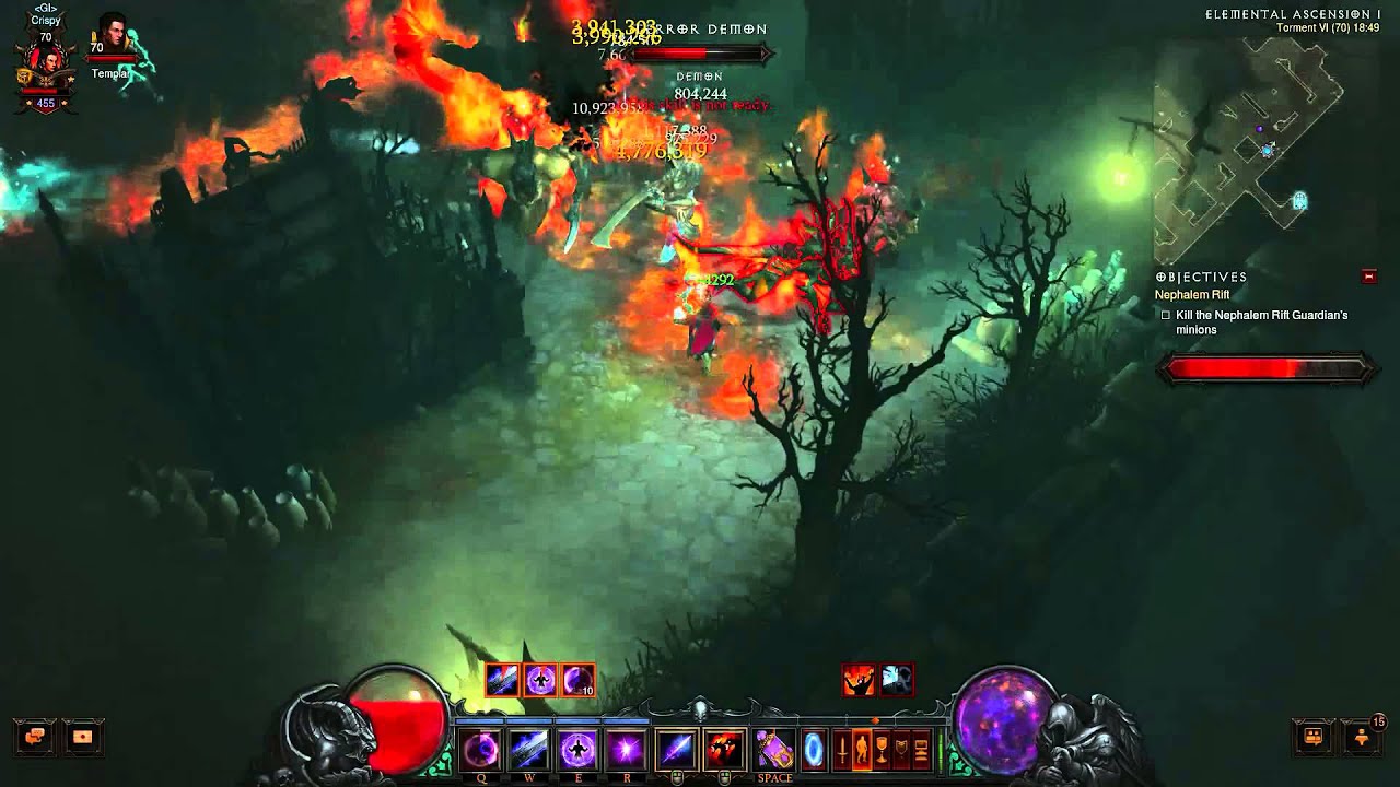 Diablo 3 2.0.6 - Fire Hydra Wizard Build - Solo Torment 6 Rift in 12min. [Gameplay]