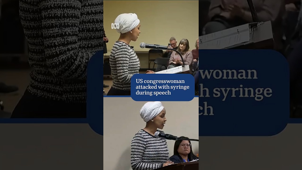 Man sprays U.S. lawmaker Ilhan Omar with liquid during Minnesota event | The World | ABC News