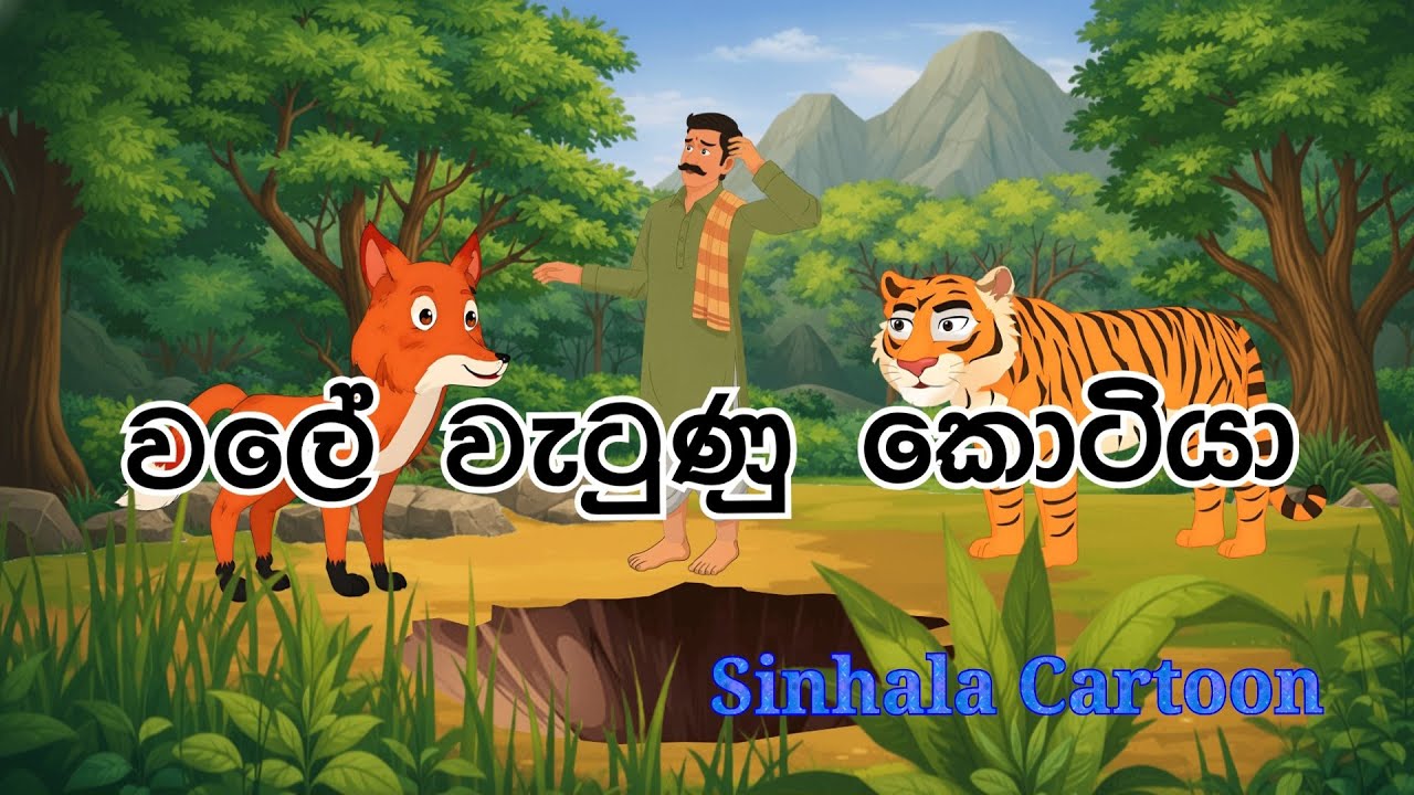 වලේ වැටුනු කොටිය|Sinhala Cartoon
