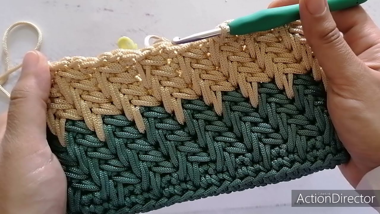 How to Crochet bag purse basket 3d stitch