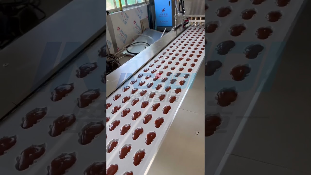 Thermoforming vacuum packing machine filling hawthorn fish