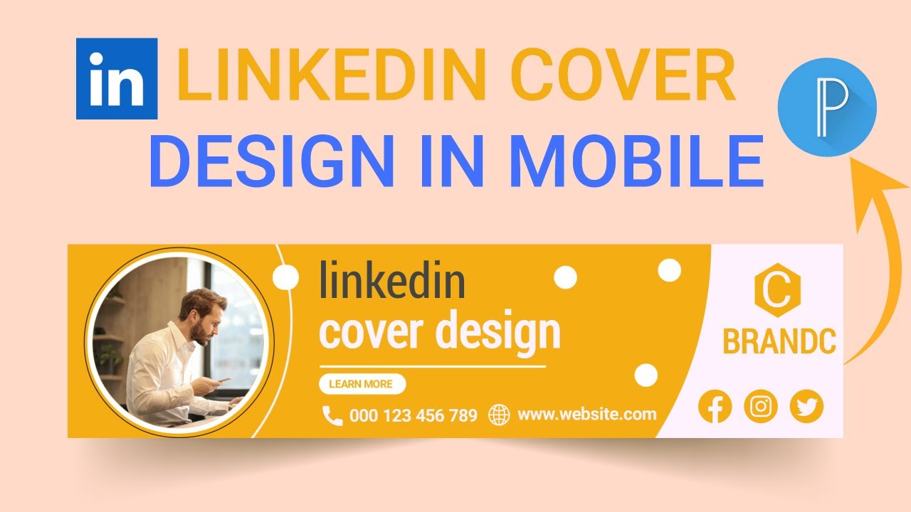 LinkedIn cover design on mobile pixellab tutorial