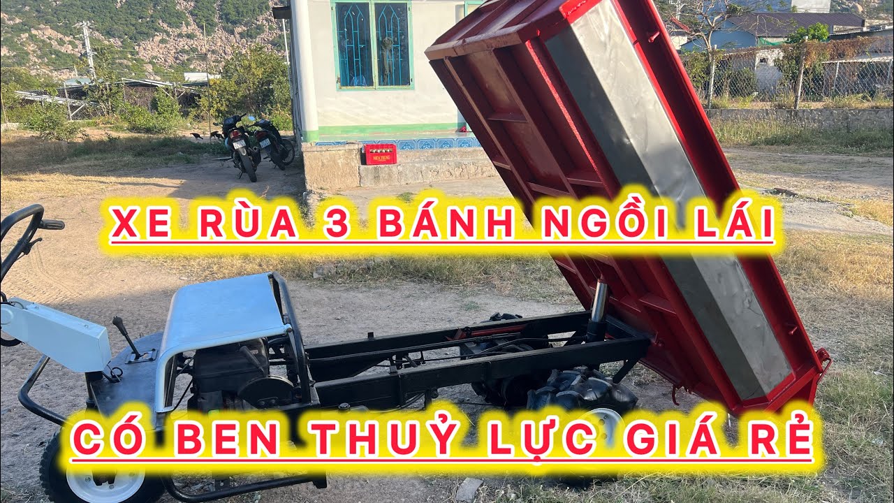 xe rùa ba bánh ngồi lái có ben,mạnh mẽ,thùng innox chắc khoẻ