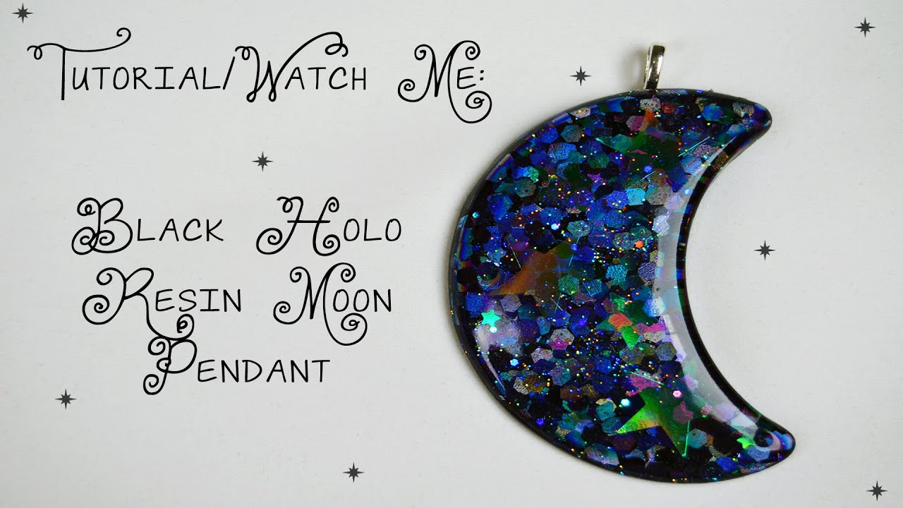 Requested Tutorial - Black Holo Crescent Moon Pendant