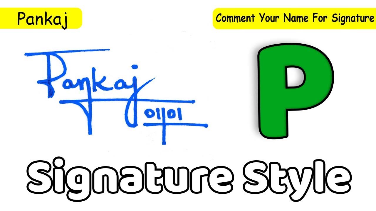 P signature style easy | How to create my name Signature | Pankaj Name Signature Style