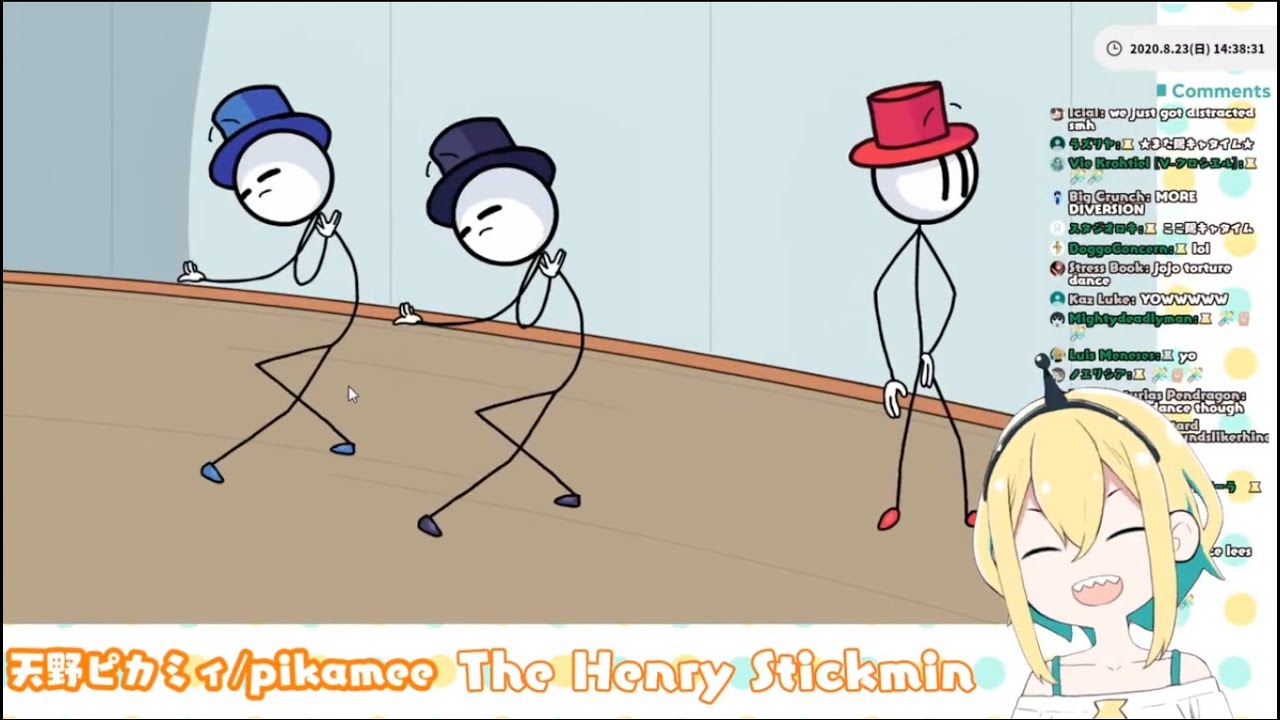 Pikamee got distracted by Henry Stickmin【天野ピカミィ】