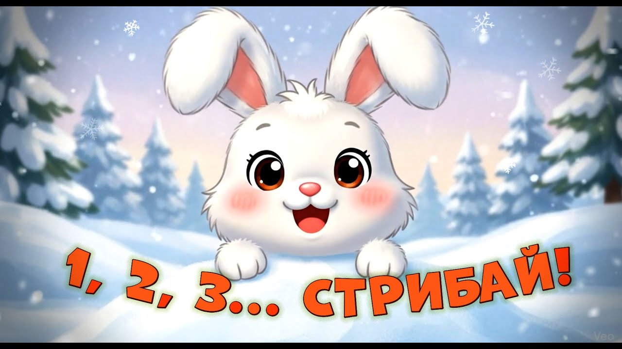 Стрибаємо та рахуємо з зайченятами🐰 Весела зимова РУХАНКА ❄️🎶Стриб скік