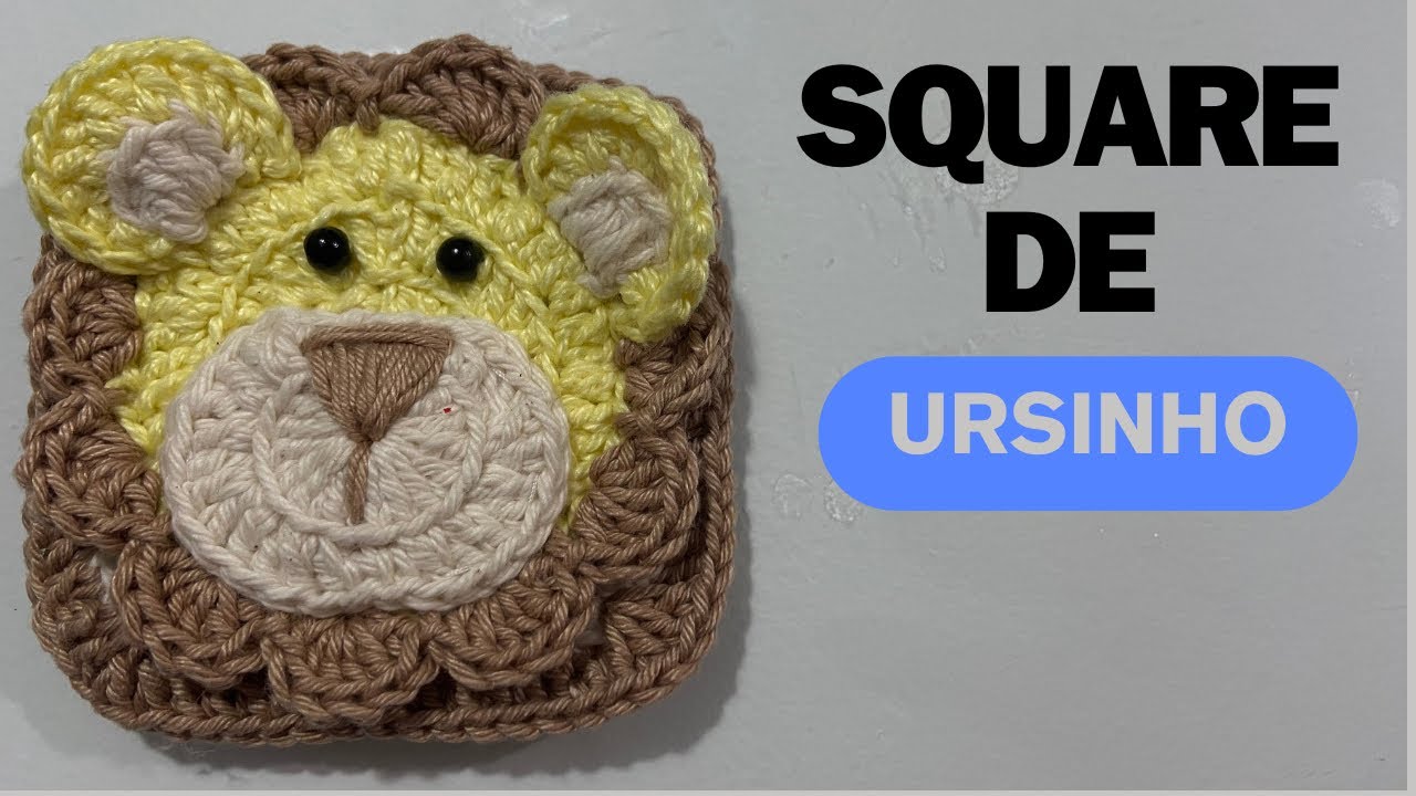 🦁LEÃO DE CROCHÊ EM SQUARE