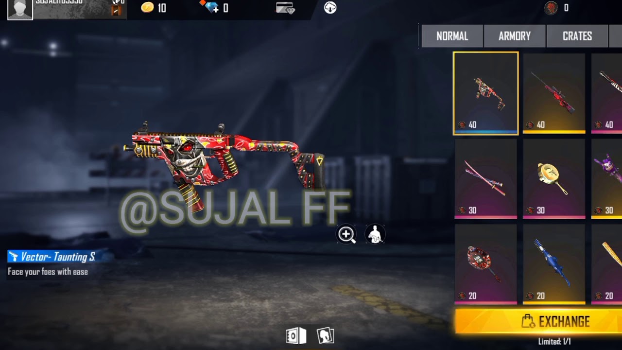 free fire New vector skin //  SUJAL.FF//SUJAL FF // @SUJALFF #SUJALFF // SUJAL FF official