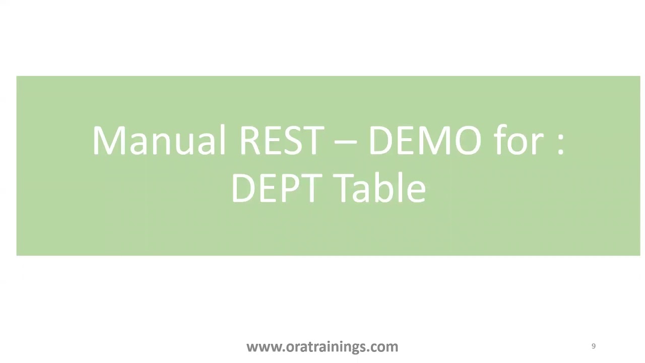 Oracle APEX - REST/RESTful DataSource - Auto and Manual REST API