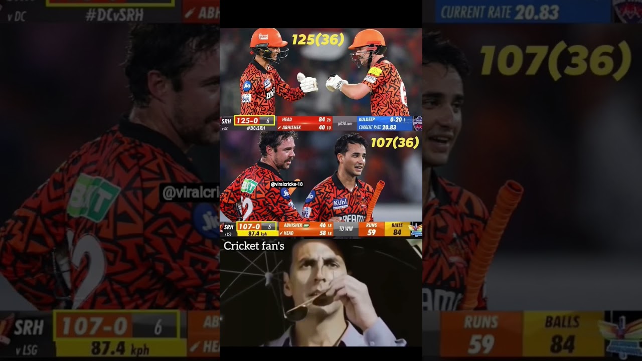🔥 SRH Powerplay Storm 😱 | 125 in 6 Overs vs 107 in 6 Overs | Head & Abhishek Ka T20 Blast 💥 #ipl