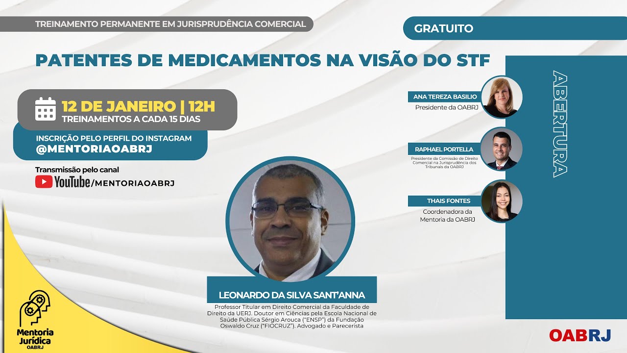 Patentes de medicamentos na visão do STF - Treinamento em Jurisprudência Comercial - 12/01 - 12H