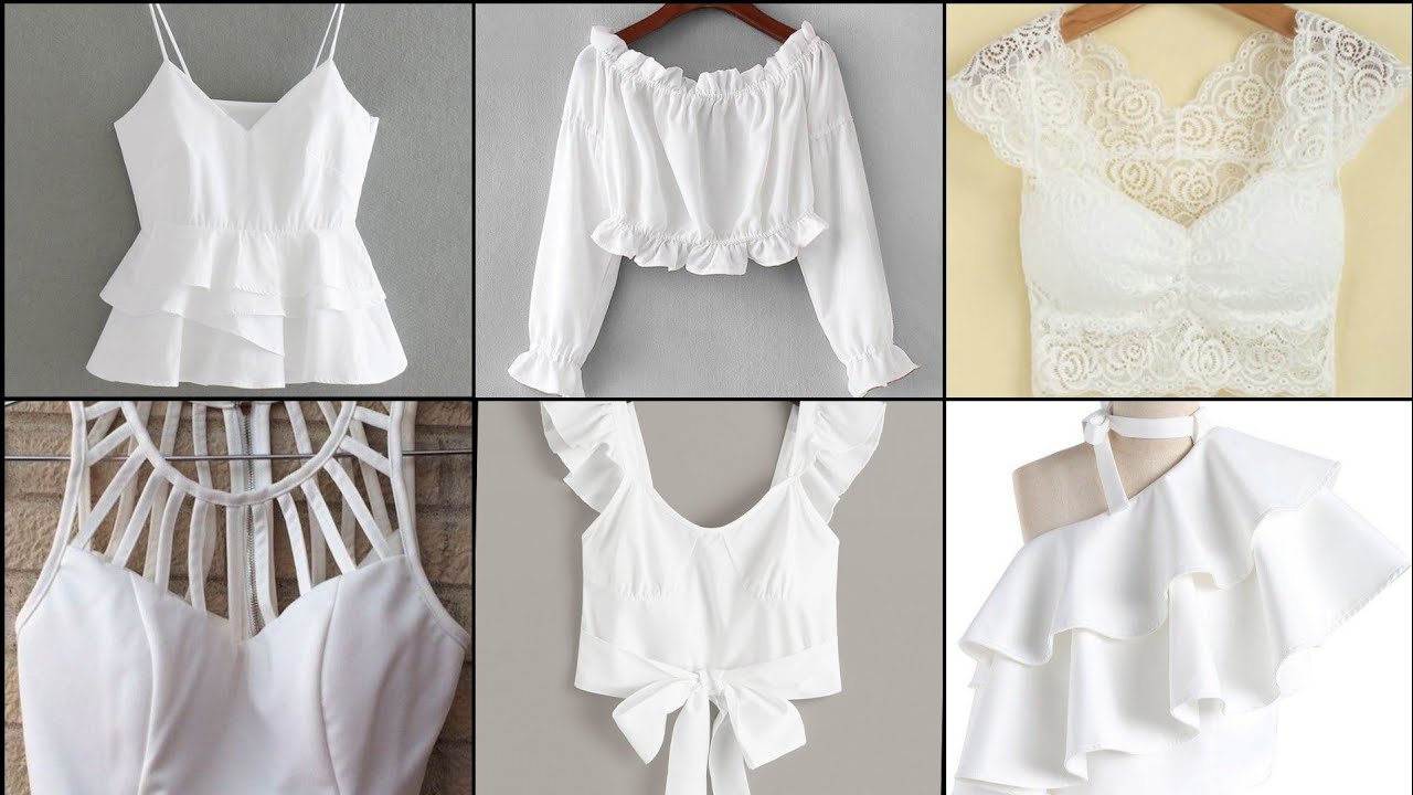 Latest White Croptop/Blouse Designs | Blouse Neck Designs | Blouse Sleeves Designs #croptop #blouse