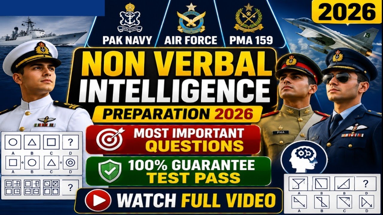 PAK NAVY | PAF | PMA 159 | Non-Verbal Intelligence Test Preparation 2026 | Most Important Repeated