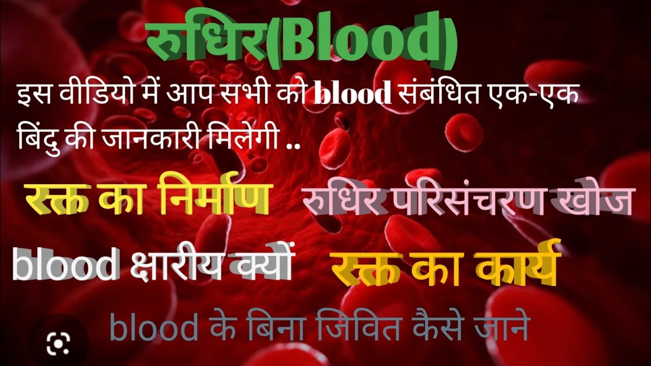 रुधिर (blood) । रक्त का कार्य । रुधिर संचरण खोजरुधिर। लाल रक्त कणिकाओं का निर्माण कहा होता है ✍️2026