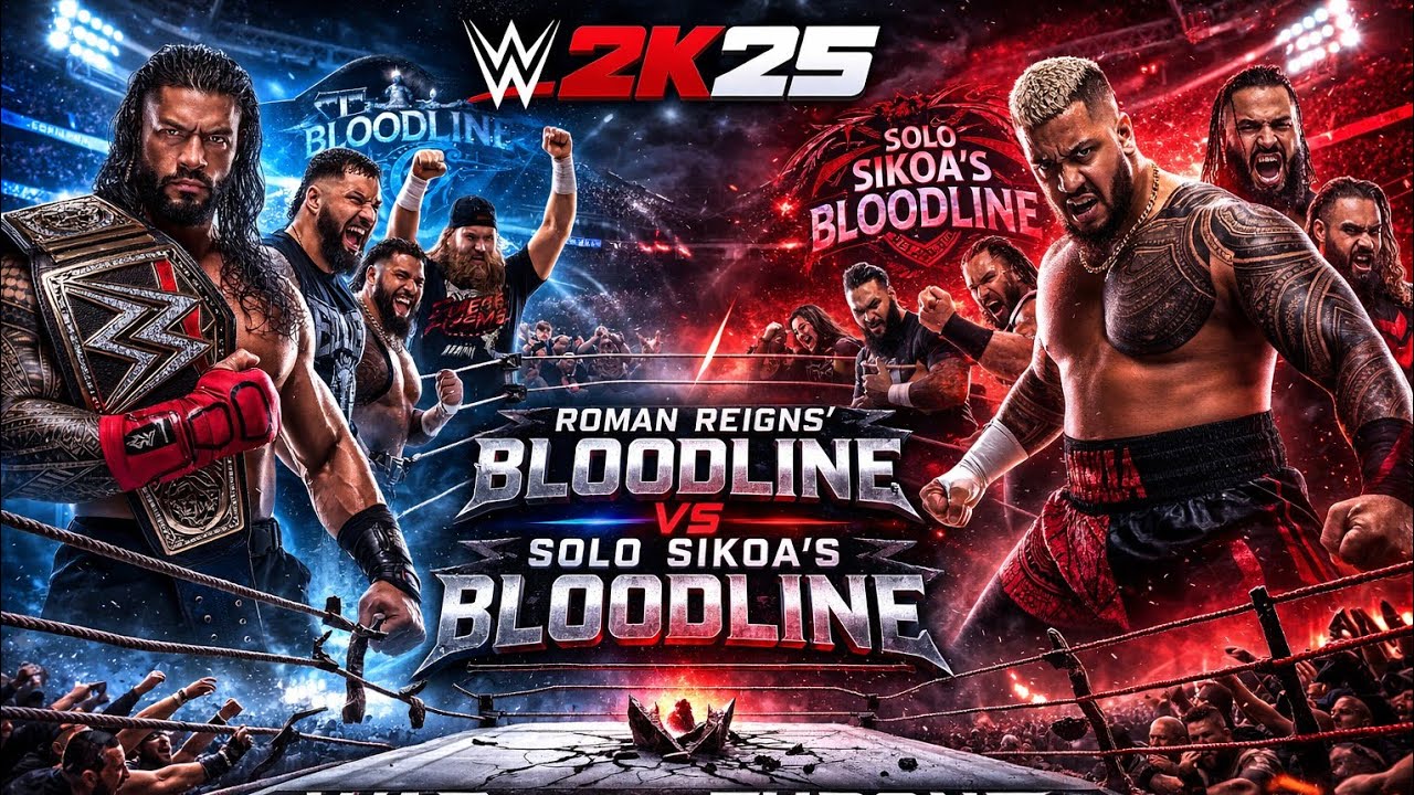 WWE 2K25 Roman Reigns Bloodline Vs Solo Sikoa Bloodline Match 