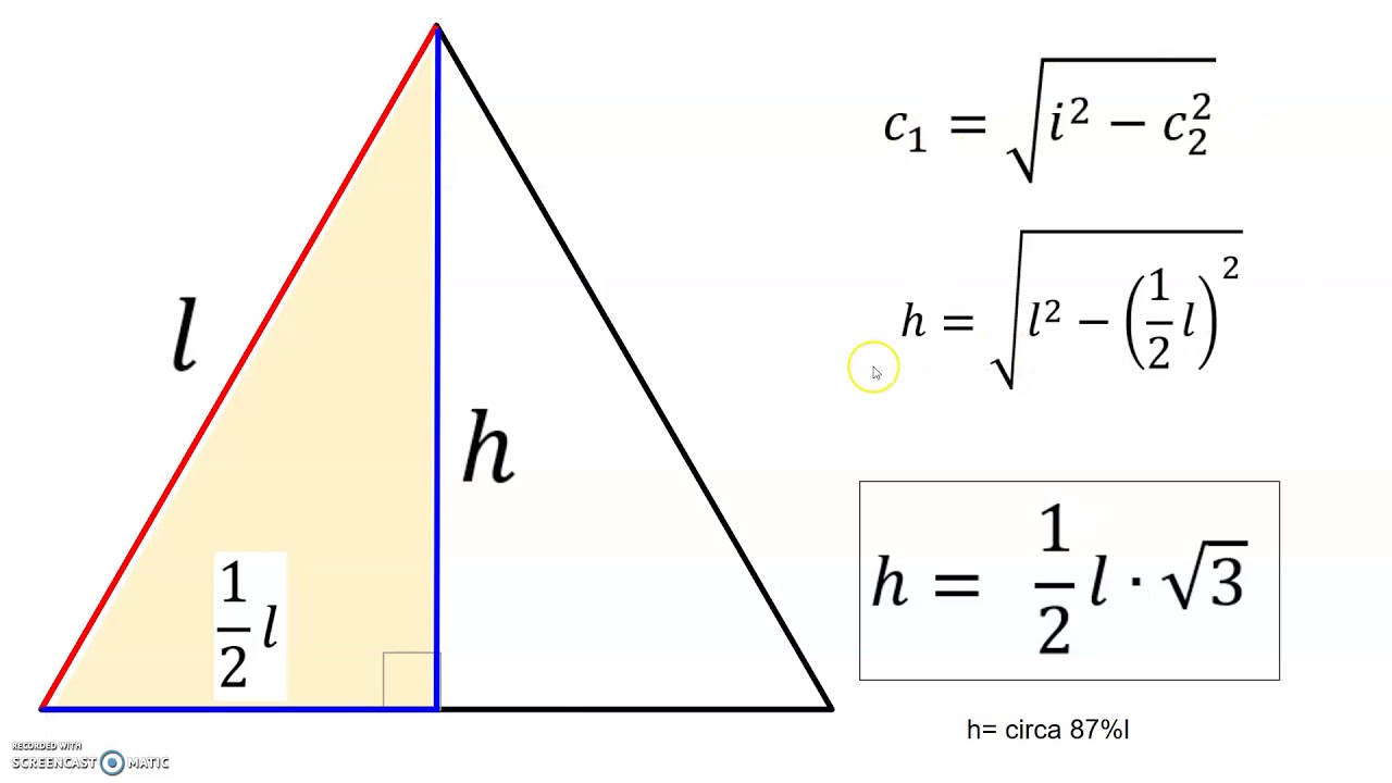 teorema di pitagora e triangolo equilatero 1