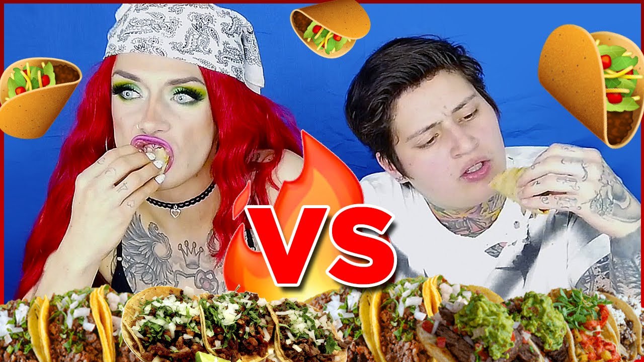 Qui&eacute;n TRAGA m&aacute;s TACOS VEGANOS? 🌮 @FuzzTaft VS Genn Taft