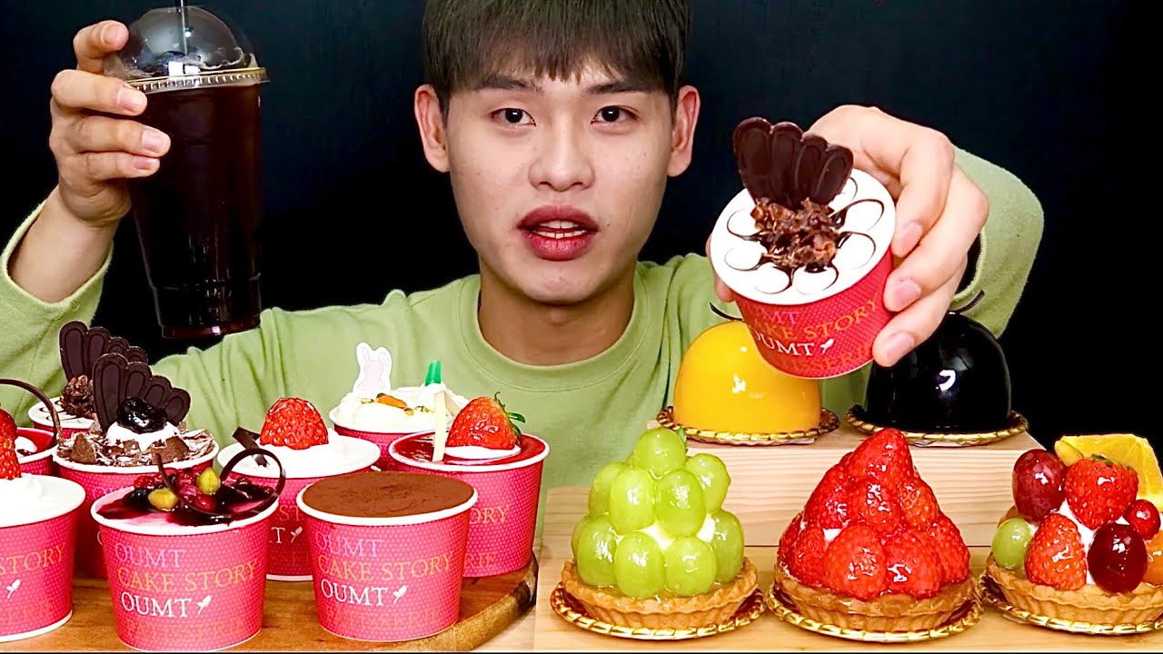 컵 케이크파티🧁생과일 타르트 초콜릿무스 망고무스먹방~!! Cup Cakes Party With Fruit Tart Chocolate Mousse MuKBang~!!